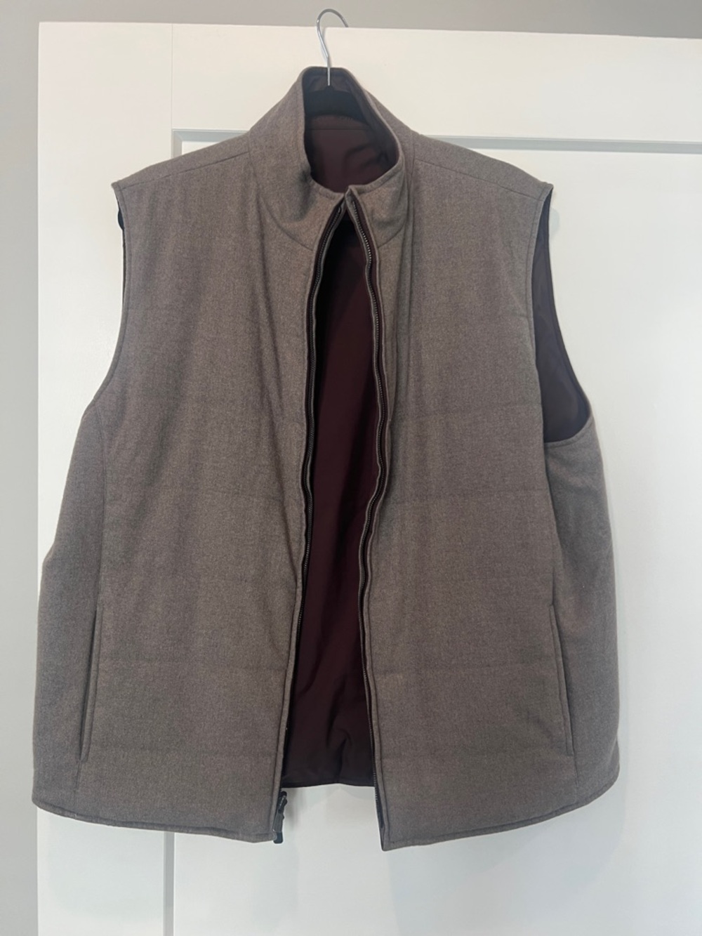 Men's Brown Quilted Fleece Vest